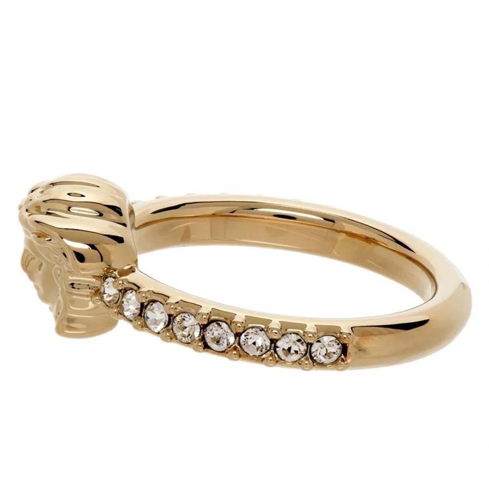 Versace Gold/Crystal Medusa Ring